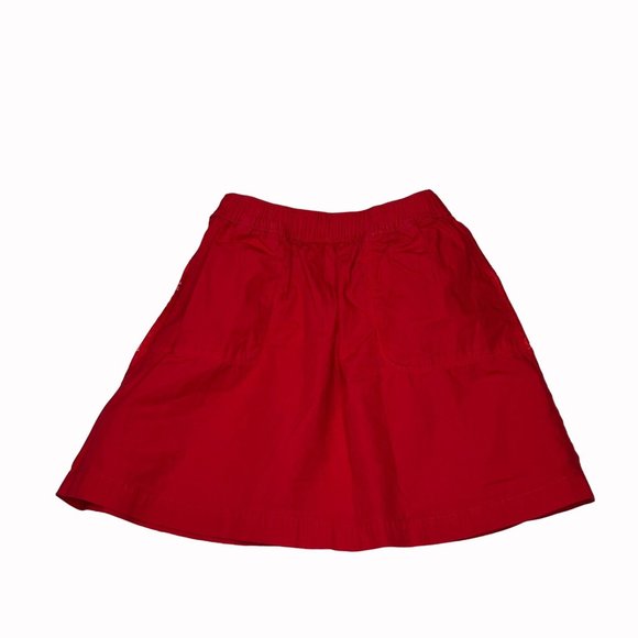 Hanna Anderson Girls Childs Skirt Size 130 Red White Contrast Stitching - Picture 6 of 12
